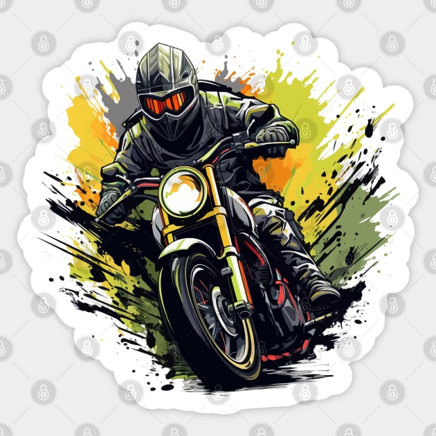 Biker Race Moto Sticker by Mako Design 